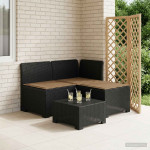 3-vietė sodo sofa su pagalvėlėmis, Rattan išvaizda 3 vietos PP