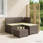 3-vietė sodo sofa su pagalvėlėmis, Rattan išvaizda 3 vietos PP