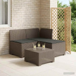3-vietė sodo sofa su pagalvėlėmis, Rattan išvaizda 3 vietos PP