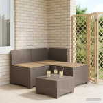 3-vietė sodo sofa su pagalvėlėmis, Rattan išvaizda 3 vietos PP