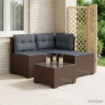3-vietė sodo sofa su pagalvėlėmis, Rattan išvaizda 3 vietos PP
