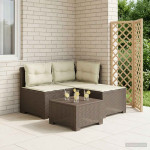 3-vietė sodo sofa su pagalvėlėmis, Rattan išvaizda 3 vietos PP