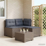 3-vietė sodo sofa su pagalvėlėmis, Rattan išvaizda 3 vietos PP
