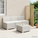 3- vietis Sodas Sofas Ratanas 3 vietos PP Balta