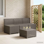 3- vietis Sodas Sofas Ratanas 3 vietos PP Šviesiai pilka