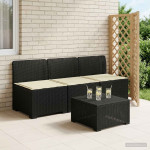 3-vietė sodo sofa su pagalvėlėmis, Rattan išvaizda 3 vietos PP