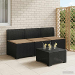 3-vietė sodo sofa su pagalvėlėmis, Rattan išvaizda 3 vietos PP