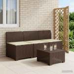 3-vietė sodo sofa su pagalvėlėmis, Rattan išvaizda 3 vietos PP