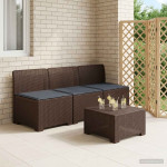 3-vietė sodo sofa su pagalvėlėmis, Rattan išvaizda 3 vietos PP