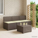 3-vietė sodo sofa su pagalvėlėmis, Rattan išvaizda 3 vietos PP