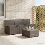3-vietė sodo sofa su pagalvėlėmis, Rattan išvaizda 3 vietos PP