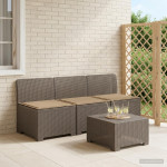 3-vietė sodo sofa su pagalvėlėmis, Rattan išvaizda 3 vietos PP