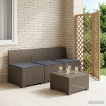 3-vietė sodo sofa su pagalvėlėmis, Rattan išvaizda 3 vietos PP