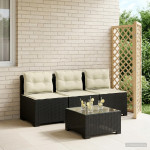 3-vietė sodo sofa su pagalvėlėmis, Rattan išvaizda 3 vietos PP