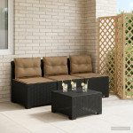 3-vietė sodo sofa su pagalvėlėmis, Rattan išvaizda 3 vietos PP
