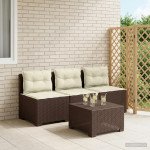 3-vietė sodo sofa su pagalvėlėmis, Rattan išvaizda 3 vietos PP