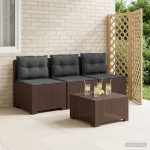 3-vietė sodo sofa su pagalvėlėmis, Rattan išvaizda 3 vietos PP