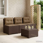 3-vietė sodo sofa su pagalvėlėmis, Rattan išvaizda 3 vietos PP
