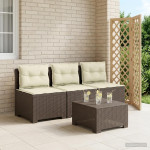 3-vietė sodo sofa su pagalvėlėmis, Rattan išvaizda 3 vietos PP