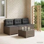 3-vietė sodo sofa su pagalvėlėmis, Rattan išvaizda 3 vietos PP