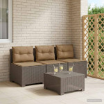 3-vietė sodo sofa su pagalvėlėmis, Rattan išvaizda 3 vietos PP