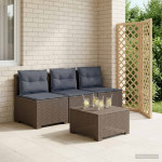 3-vietė sodo sofa su pagalvėlėmis, Rattan išvaizda 3 vietos PP