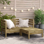 Corner Sofa 2 vietos Solid Pine Wood Natural Impregnated Medium