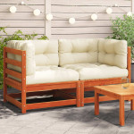 Patio Footstool 2 vietos Solid pine wood Vaško ruda