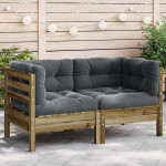 Patio Sofa 2 vietos Treated pine wood, Oxford fabric, PP cotton