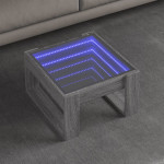 Kavos staliukas su Infinity LED lemputėmis, pilkas, 50x53x30cm