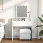 Kosmetinis staliukas su LED, baltos spalvos, 80x41x144,5cm