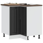 virtuvės kampinė spintelė "Lucca" Black Engineered Wood