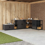 Virtuvės lentynų vienetas HATTEM Juoda 40 x 50 x 92 cm Plienas