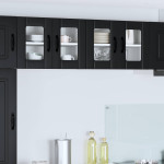 Sieninis stiklinis kabinetas LUCCA 2 vnt. Juoda 60 x 31 x 40 cm