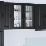 Sieninis stiklinis kabinetas LUCCA 2 vnt. Juoda 40 x 31 x 80 cm