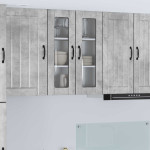 Sieninis stiklinis kabinetas LUCCA Betono pilka 60 x 31 x 80 cm