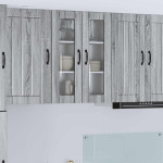 Sieninis stiklinis kabinetas LUCCA Pilka Sonoma 60 x 31 x 80 cm