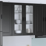 Sieninis stiklinis kabinetas LUCCA Juoda 80 x 31 x 100 cm