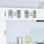 Sieninis stiklinis kabinetas PORTO 2 vnt. Balta 60 x 31 x 40 cm