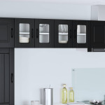 Sieninis stiklinis kabinetas PORTO 2 vnt. Juoda 60 x 31 x 40 cm