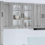 Sieninis stiklinis kabinetas PORTO Pilka Sonoma 80 x 31 x 80 cm