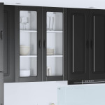 Sieninis stiklinis kabinetas PORTO Juoda 40 x 31 x 100 cm