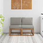 Lauko Vidurinis Sofa 2 vnt. 2 vietos Kietos akacijos mediena