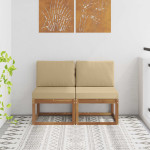 Lauko Vidurinis Sofa 2 vnt. 2 vietos Kietos akacijos mediena