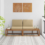 Lauko galinė sofa 2 vnt. 2 vietos Kietos akacijos mediena