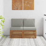 Lauko Vidurinis Sofa 2 vnt. 2 vietos Kietos akacijos mediena