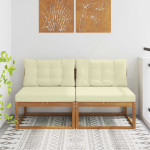 Lauko Vidurinis Sofa 2 vnt. 2 vietos Kietos akacijos mediena
