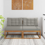 Lauko Vidurinis Sofa 2 vnt. 2 vietos Kietos akacijos mediena