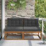 Lauko Vidurinis Sofa 2 vnt. 2 vietos Kietos akacijos mediena