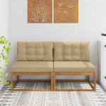 Lauko Vidurinis Sofa 2 vnt. 2 vietos Kietos akacijos mediena